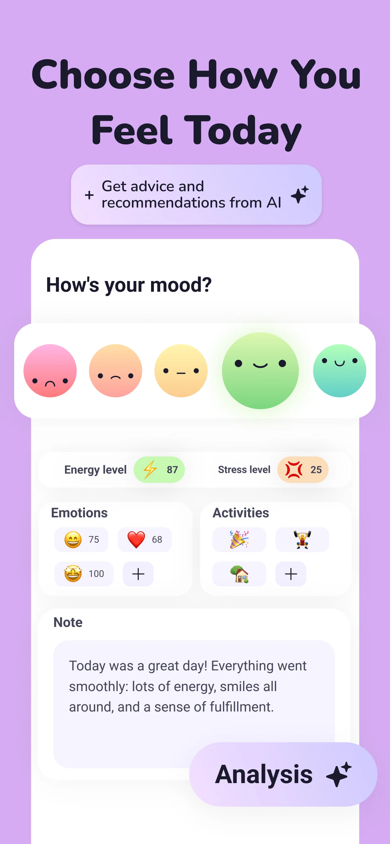 Moodi: emotions & mood tracker screenshot